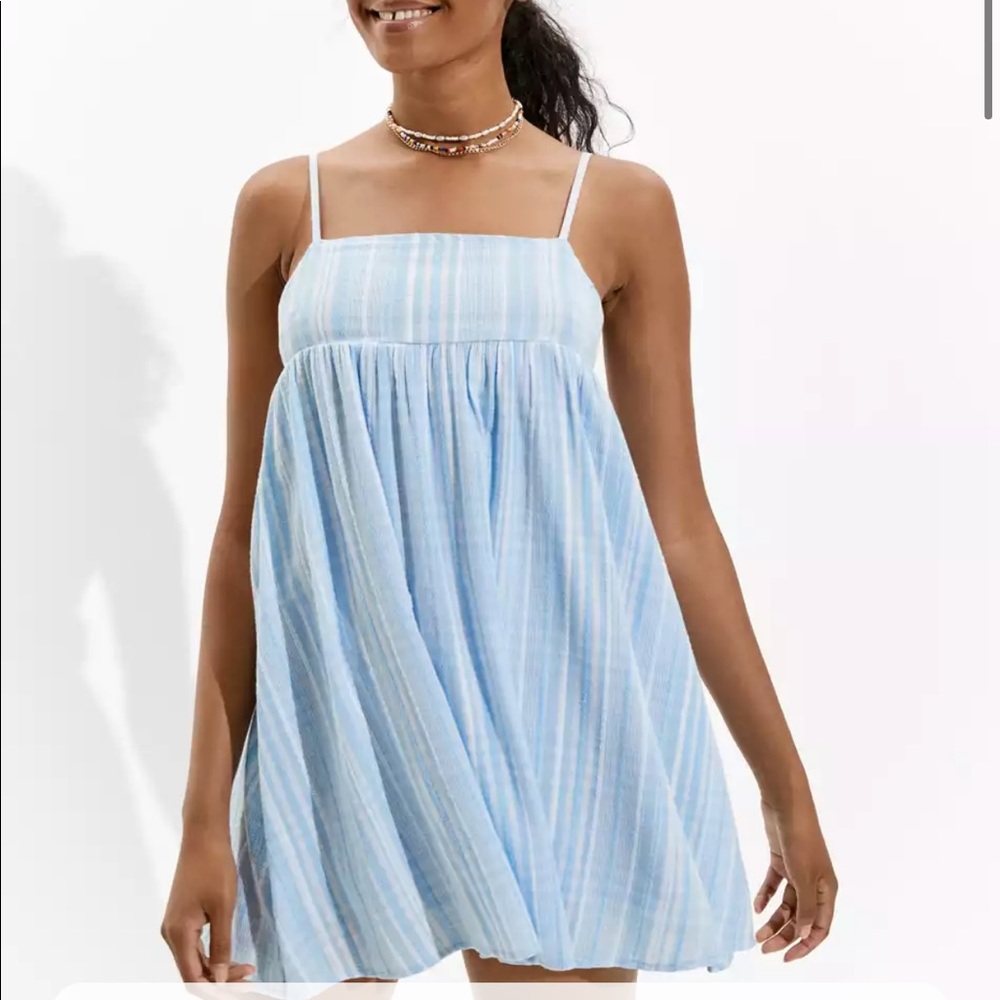 AE PLAID TIE-BACK MINI DRESS, S